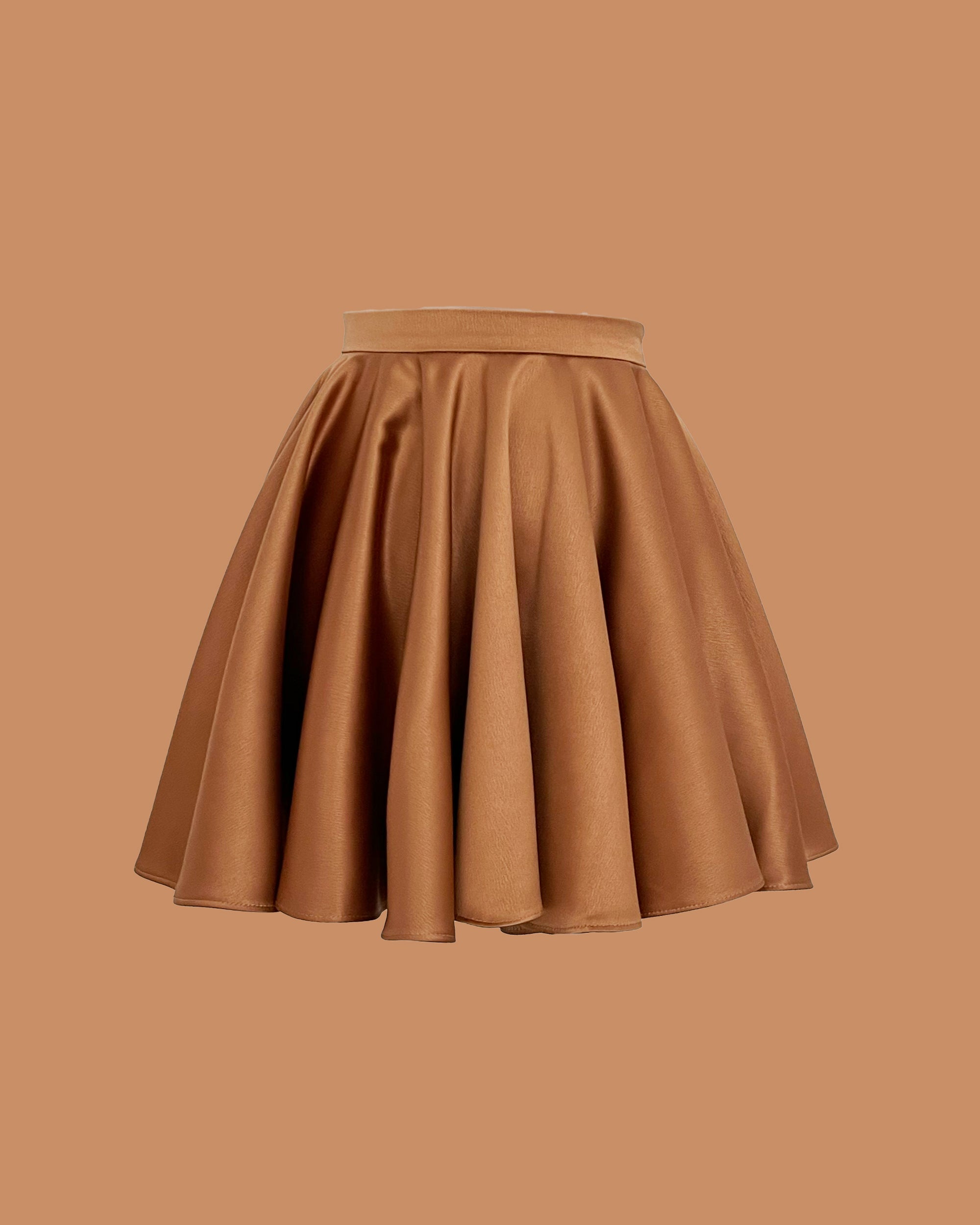 RETRO ICON GOLDEN CARAMEL MINI SKIRT
