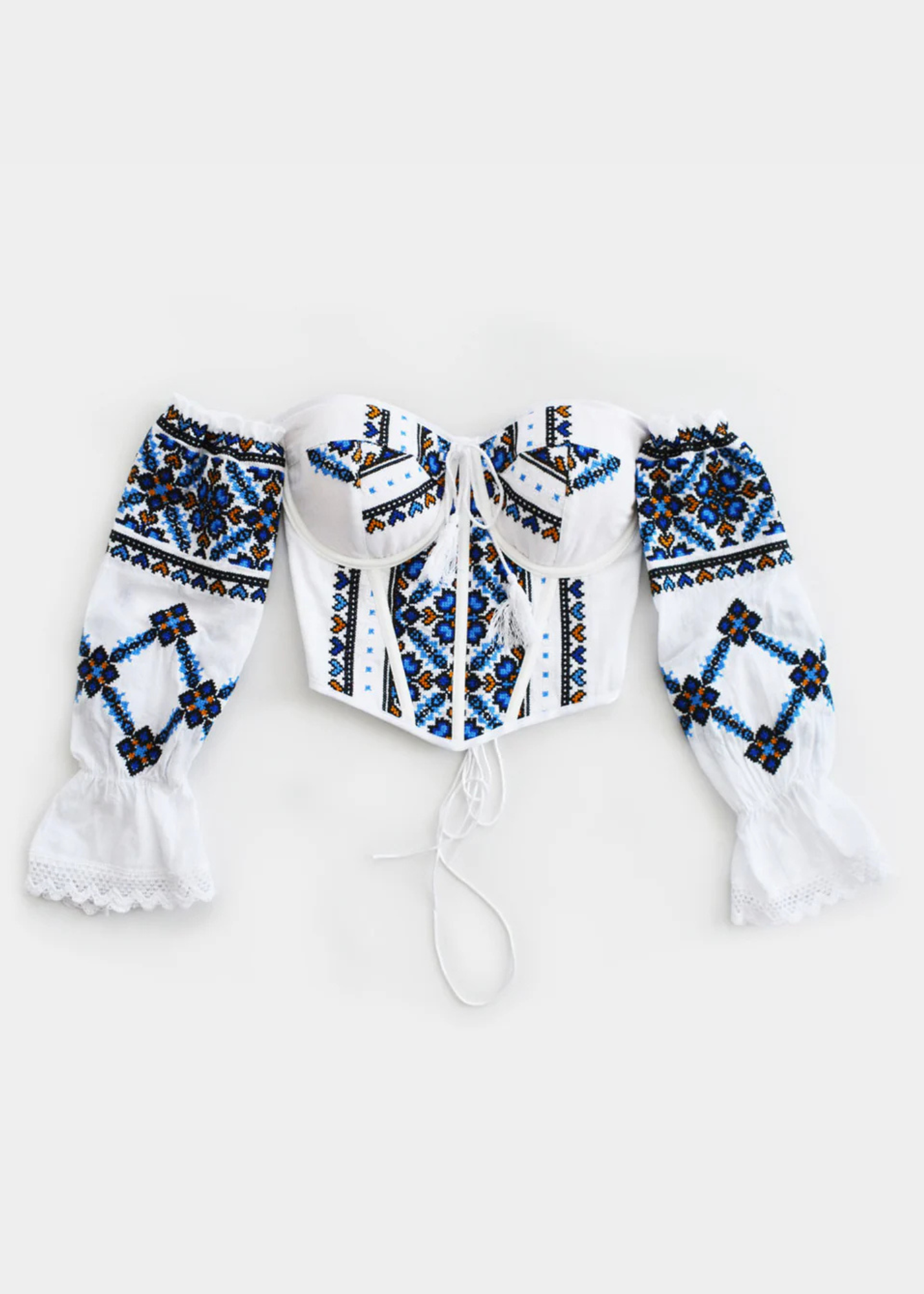 BLUE AND BROWN TRADITIONAL CORSET