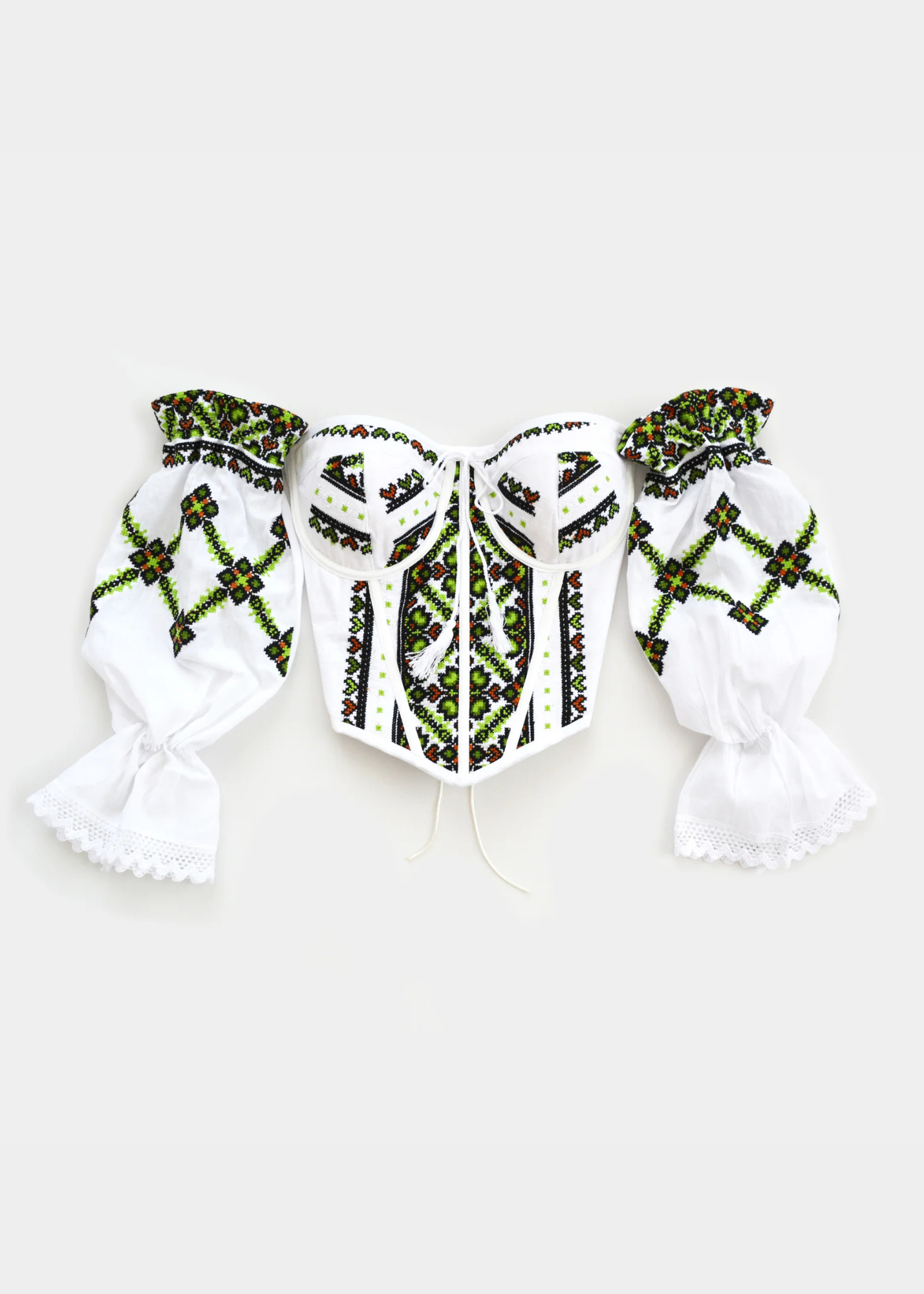 GREEN AND BROWN TRADITIONAL CORSET