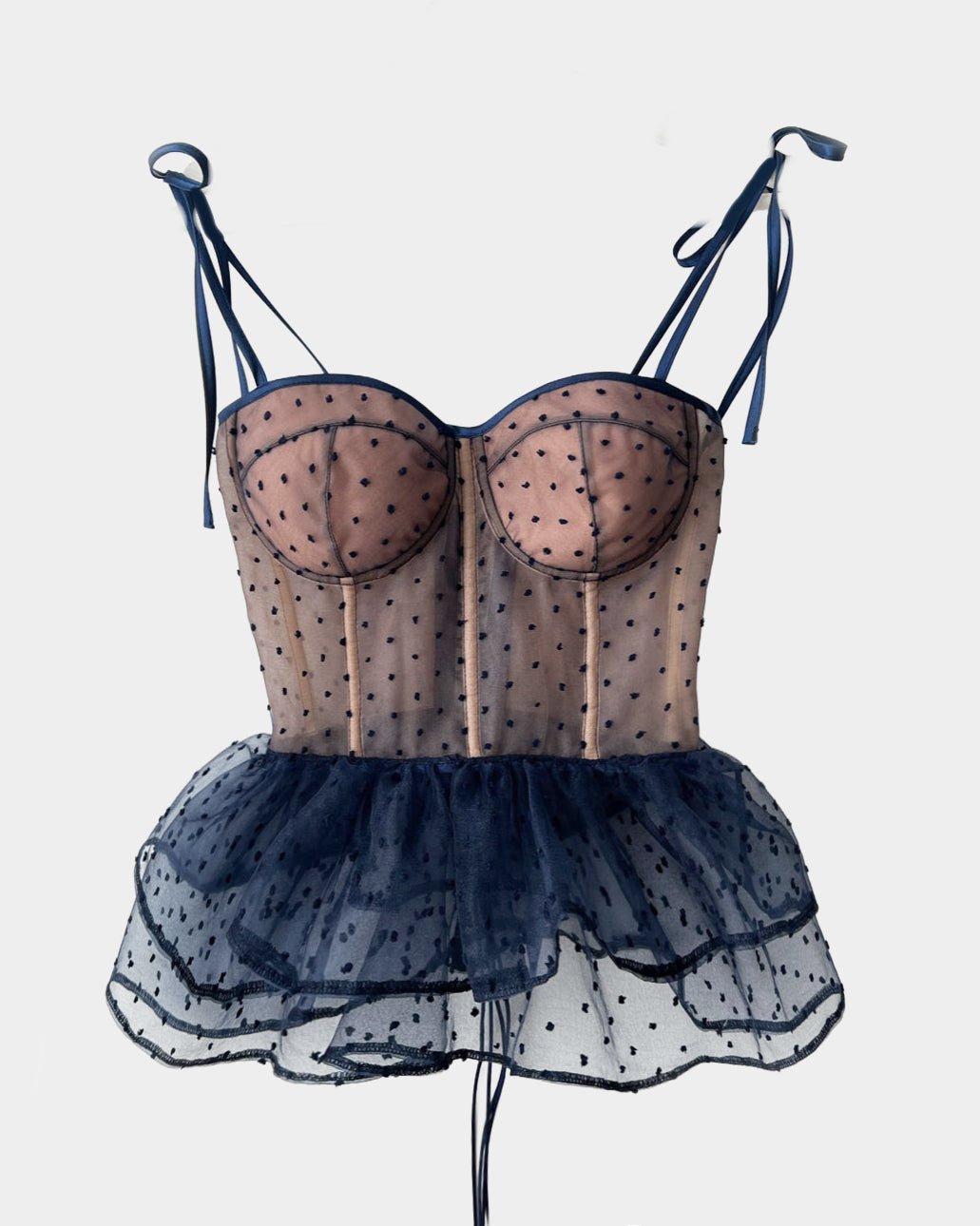 PAY ME SOME RESPECT NAVY CORSET