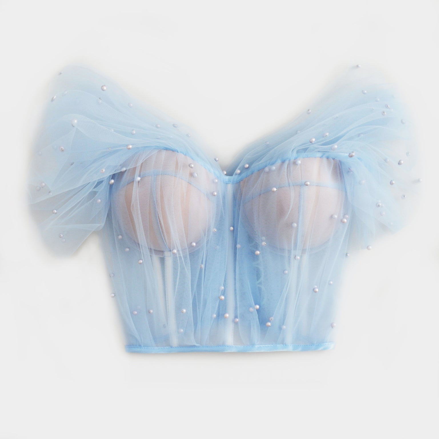 PEARLS ARE A GIRL'S BEST FRIEND BLUE CORSET