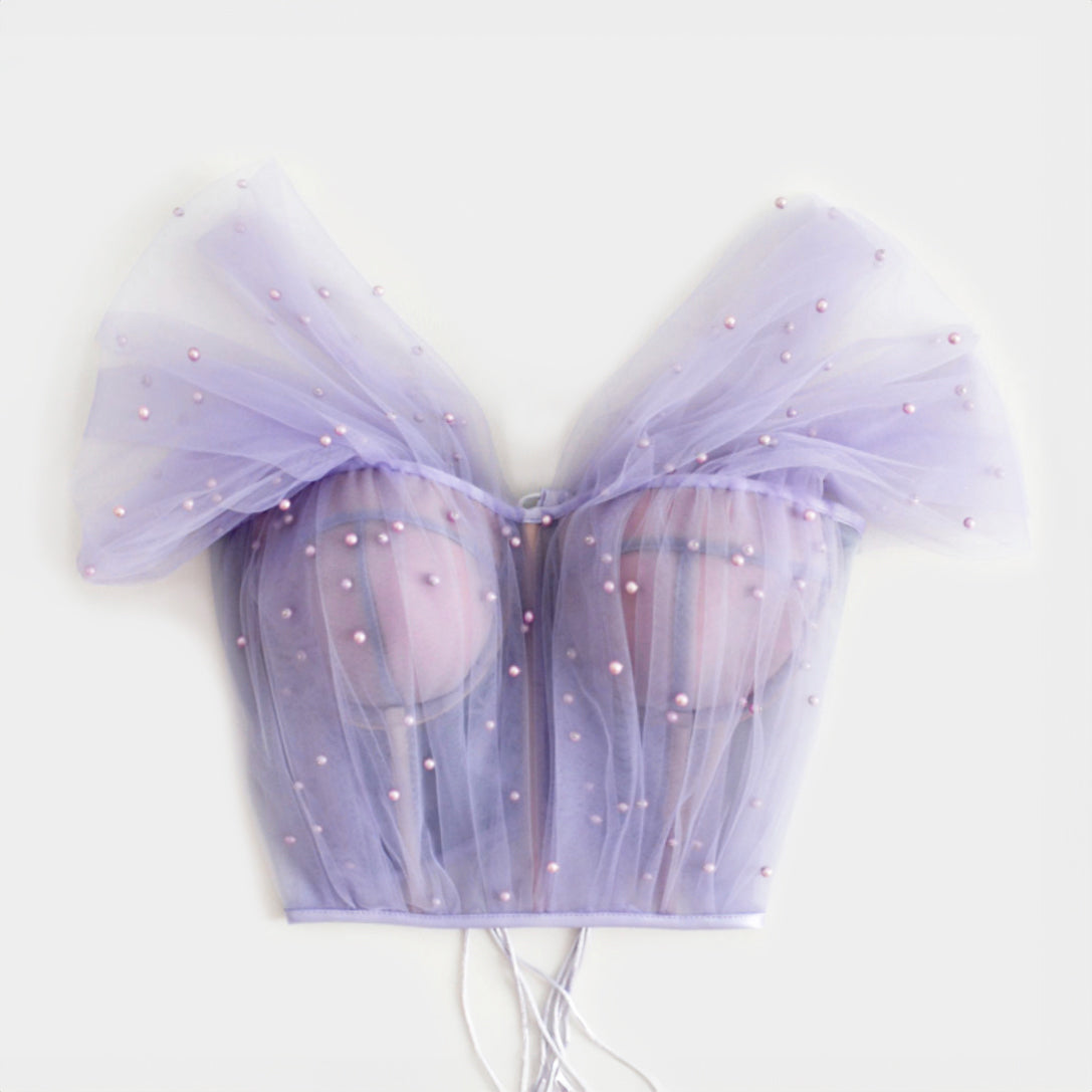 PEARLS ARE A GIRL'S BEST FRIEND LAVENDER CORSET