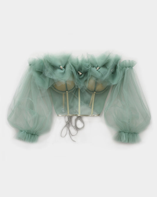 MARSHMALLOW SAGE GREEN CORSET