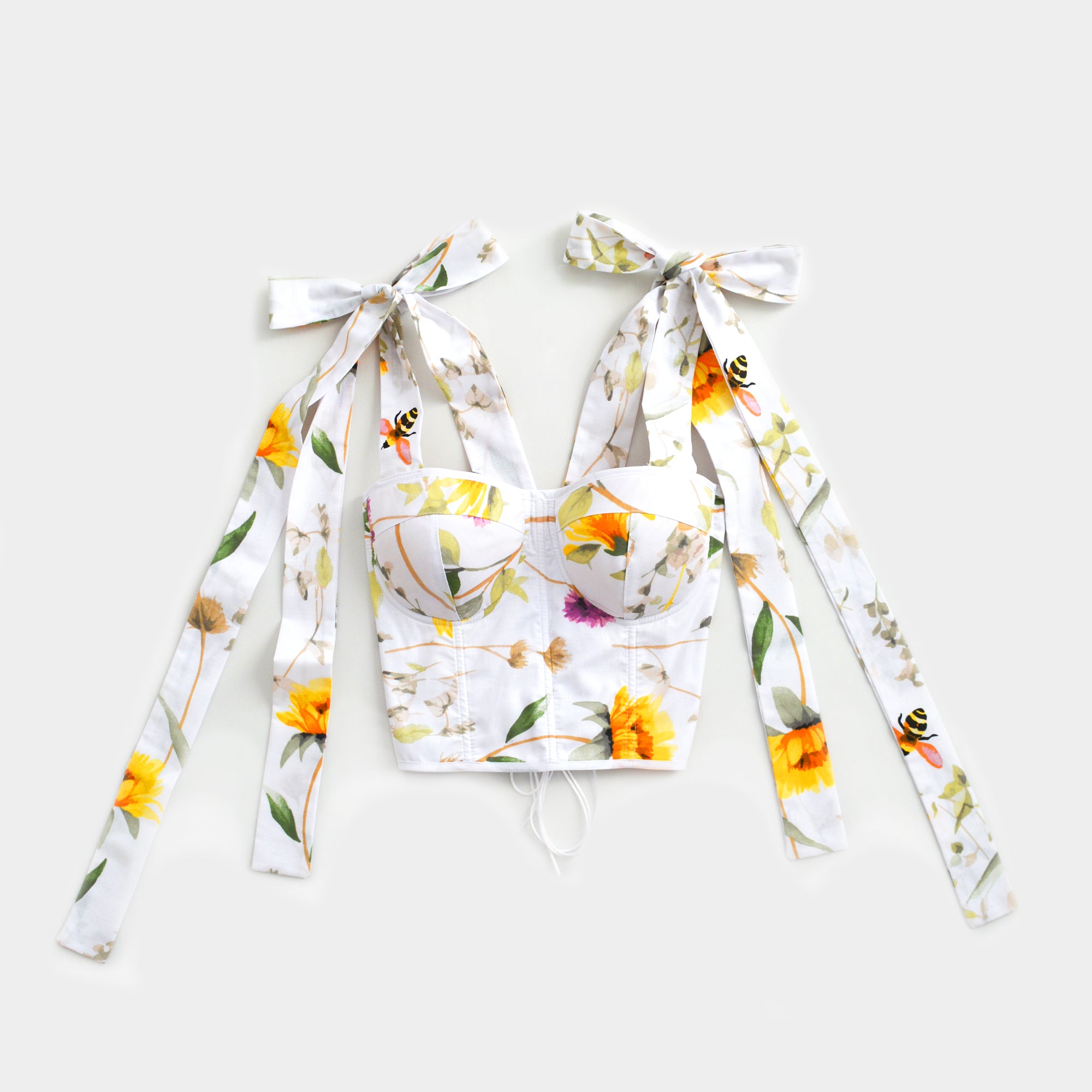 COTTON WITH A BOW SUNFLOWER CORSET