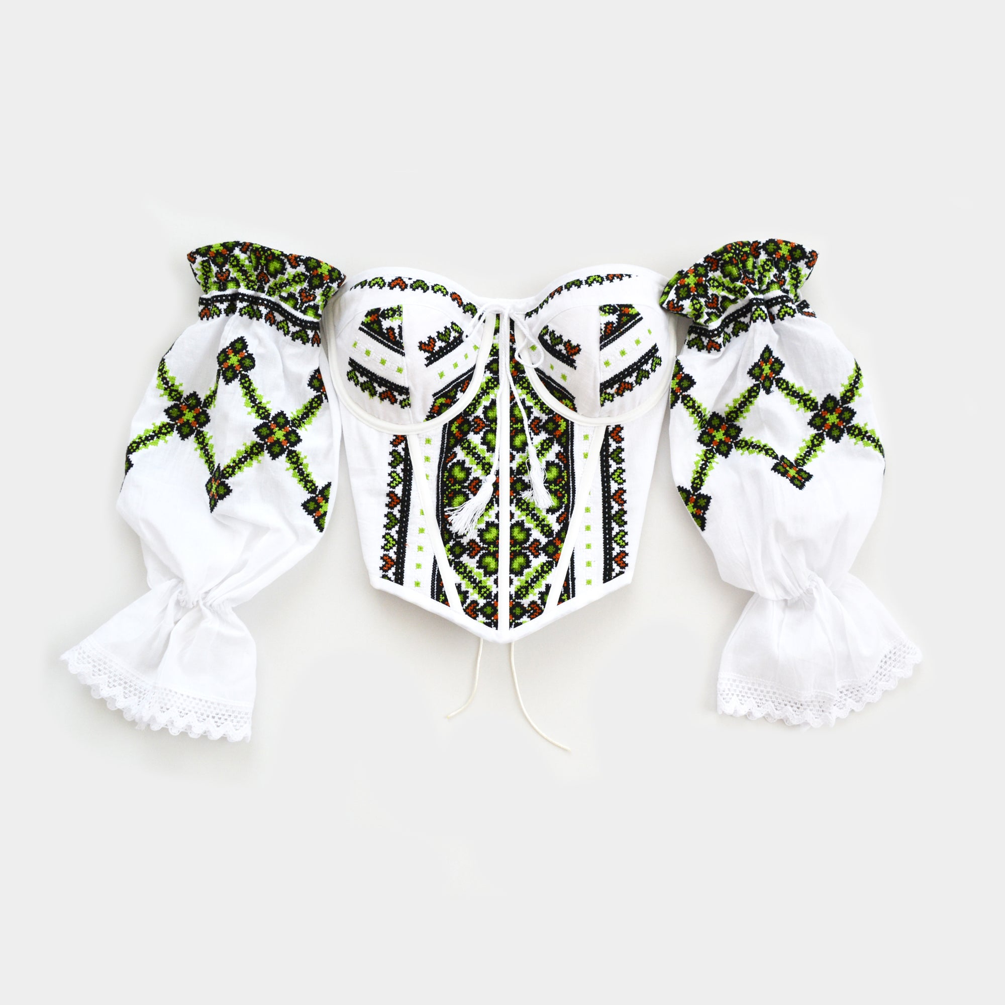 GREEN AND BROWN TRADITIONAL CORSET