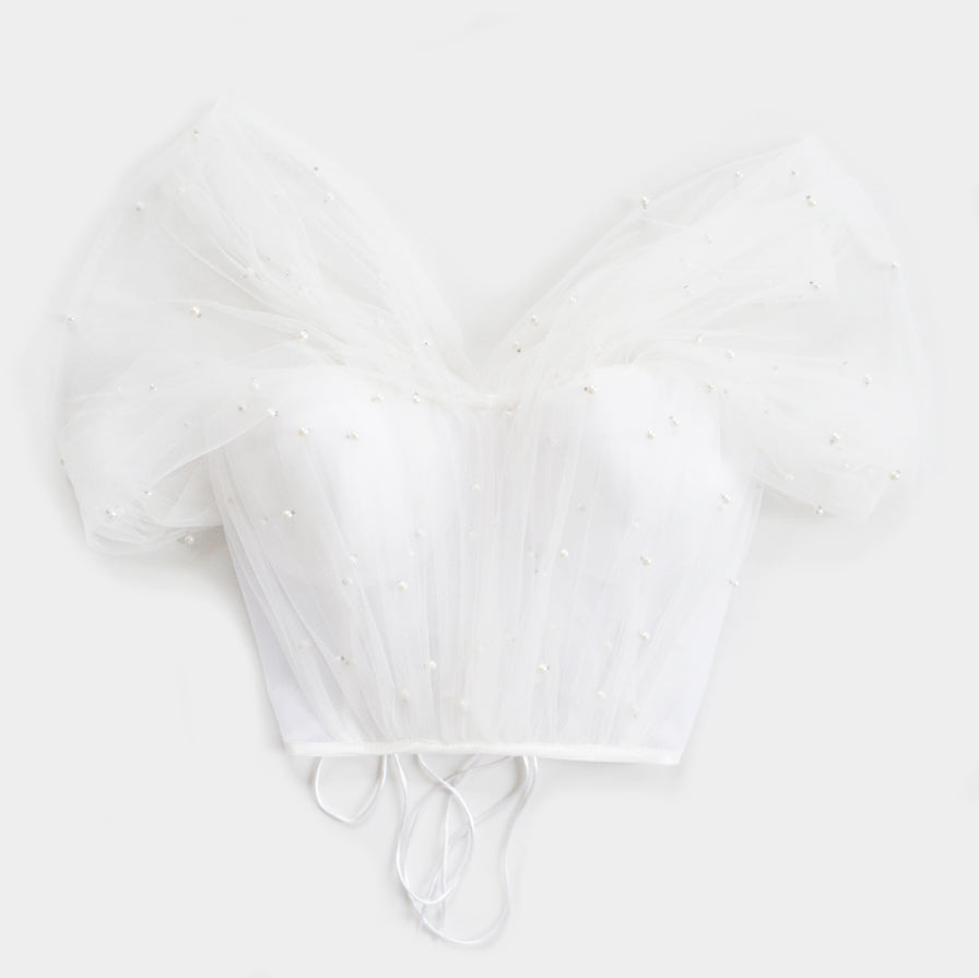 PEARLS ARE A GIRL'S BEST FRIEND WHITE CORSET
