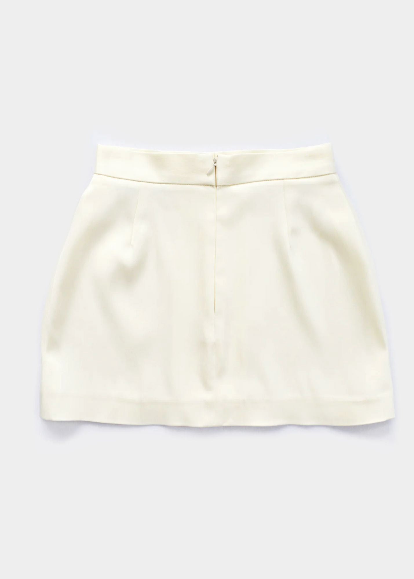 SINGLE PLEAT SATINATED MINI SKIRT